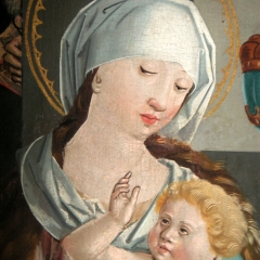 Tafelbild "Anbetung der Könige" um 1500, Mariapfarr, Detail