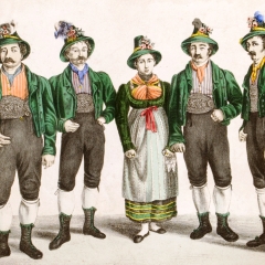 Farblithographie "Familie Rainer" 1827