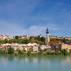 Stadt Burghausen vom Süden.
