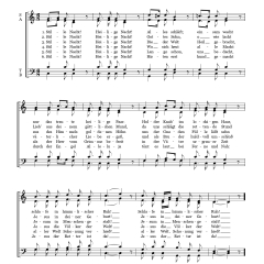 Notenblatt "Stille Nacht" für vier Singstimmen  nach dem Gruber