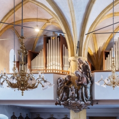 "Orgelkrippe" und Joseph-Mohr-Gedächtnisorgel 1952 in der Pfarr